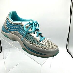 Dansko Shayla lace up sneakers size 41 EU  US 10.5-11 blue green gray metallic